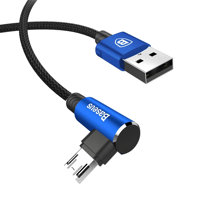 Baseus, Реверсивный кабель Micro USB, быстрая зарядка, зарядное устройство, микро Провод, Кабель Microusb для samsung, Xiaomi, Android, кабели для мобильных телефонов - Цвет: Blue