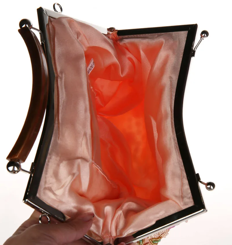 Серебряная китайская женская вечерняя свадебная сумочка с блестками и бисером