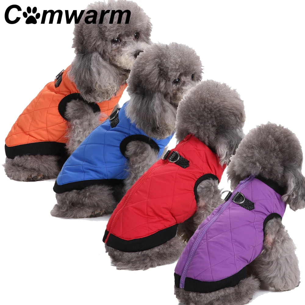 Comwarm/Новые теплые пуховики для домашних животных зимний жилет пальто Одежда
