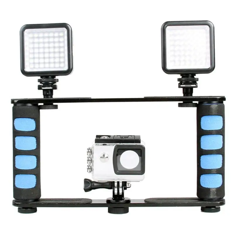 Dual Handle Grips Camera Stabilisateur Smartphone Action Cam Holder Phone Cage Portable Phone Stabilizer Estabilizador for Gopro