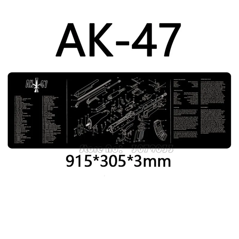 ak47 AR15 AK47 резиновый коврик для чистки ружья нескользящий чистый коврик с схемой деталей инструкции Armourist коврик для охоты страйкбола - Цвет: ak47