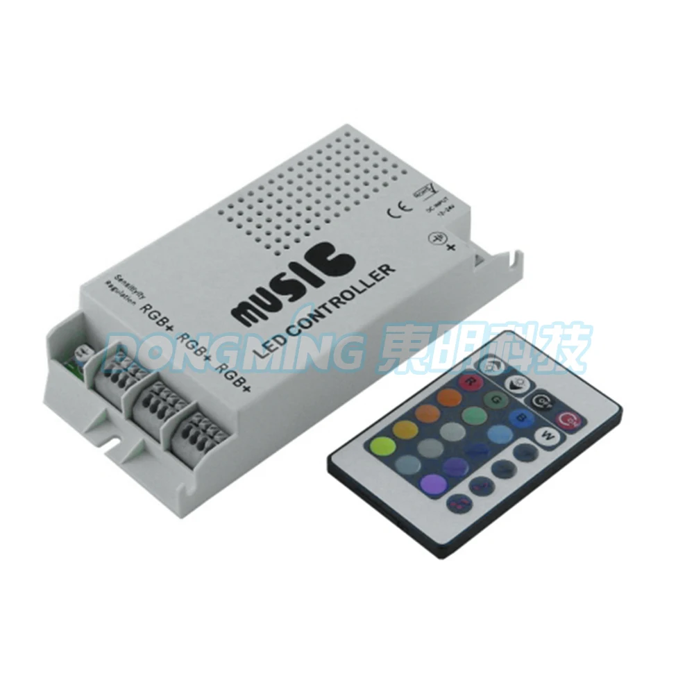 

music led controller rgb music controller 12-24V 24 Keys Wireless IR Remote Control LED Music Sound Control