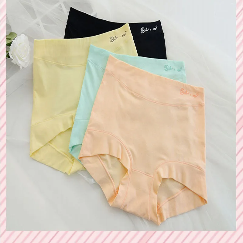 4pcs / 1set Solid Colors Cotton Underwear Women Panties Box Briefs New Sale Fashion Pretty for Waist |