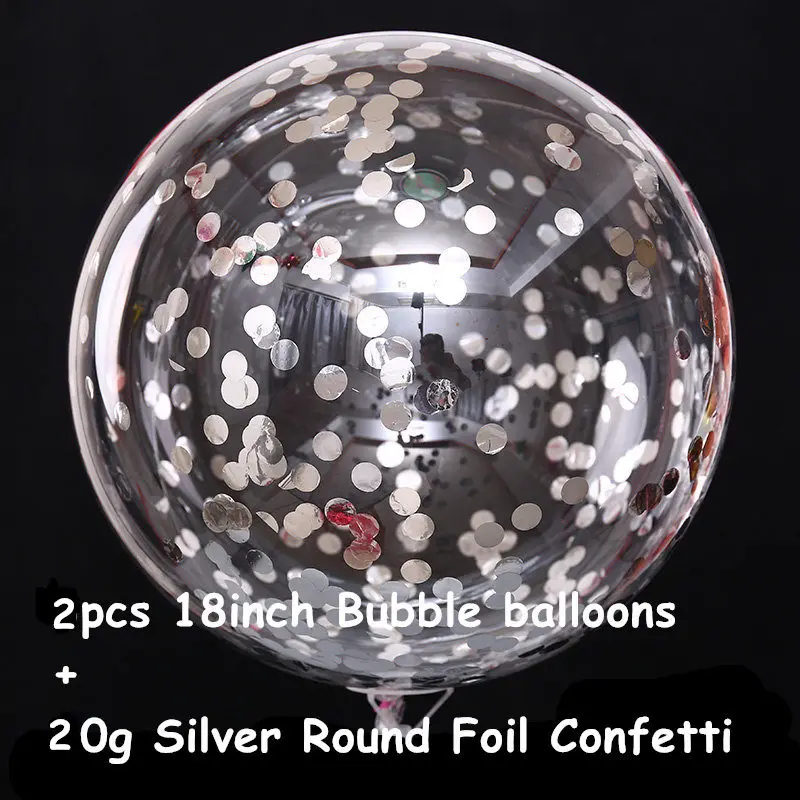 2pcs bubble Confetti 36 дюймов в коем случае черный, белый цвет латексные воздушные шары с гелием детских празднований дня рождения Свадебная вечеринка гирлянда из звездочек сексуальная верхняя одежда с кисточками Детские конфетти шары - Цвет: 2pcs bubble Confetti