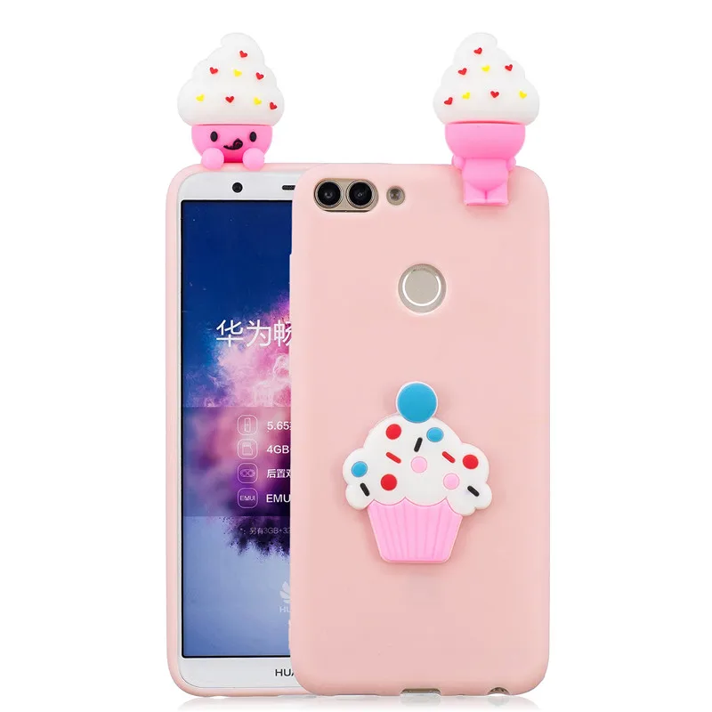 3D Милый Панда Единорог кактус силиконовый чехол для телефона на Fundas huawei P Smart/P Smart чехол Coque для женщин и детей