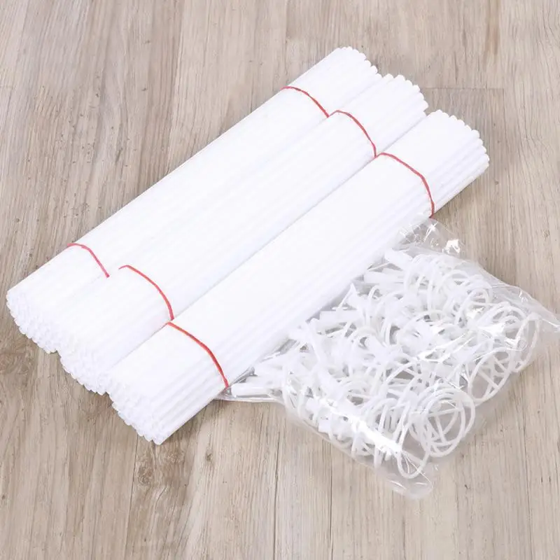 

50PCs/Bag 400mm Multicolor Plastic Balloon Sticks Holders Pure Color Rods Balloons Holder DIY Party Decoration Accessoriess