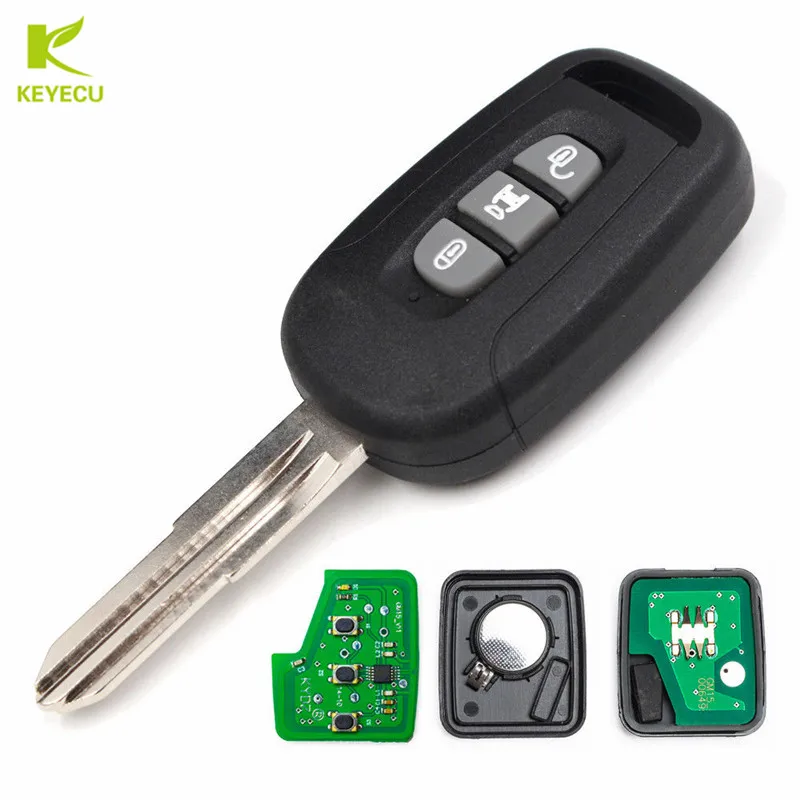 KEYECU Replacement Uncut Remote Head Key 2/3 Button 433MHz ID46 Chip for Chevrolet Captiva 2008-2013 European & ME FCC: OKA-151T |