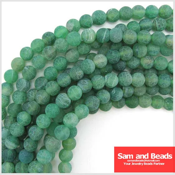 Free shipping 120pcs/Lot 10MM Nature Frost Green Agata Stone Beads for Jewelry Making Wholesale FAB07