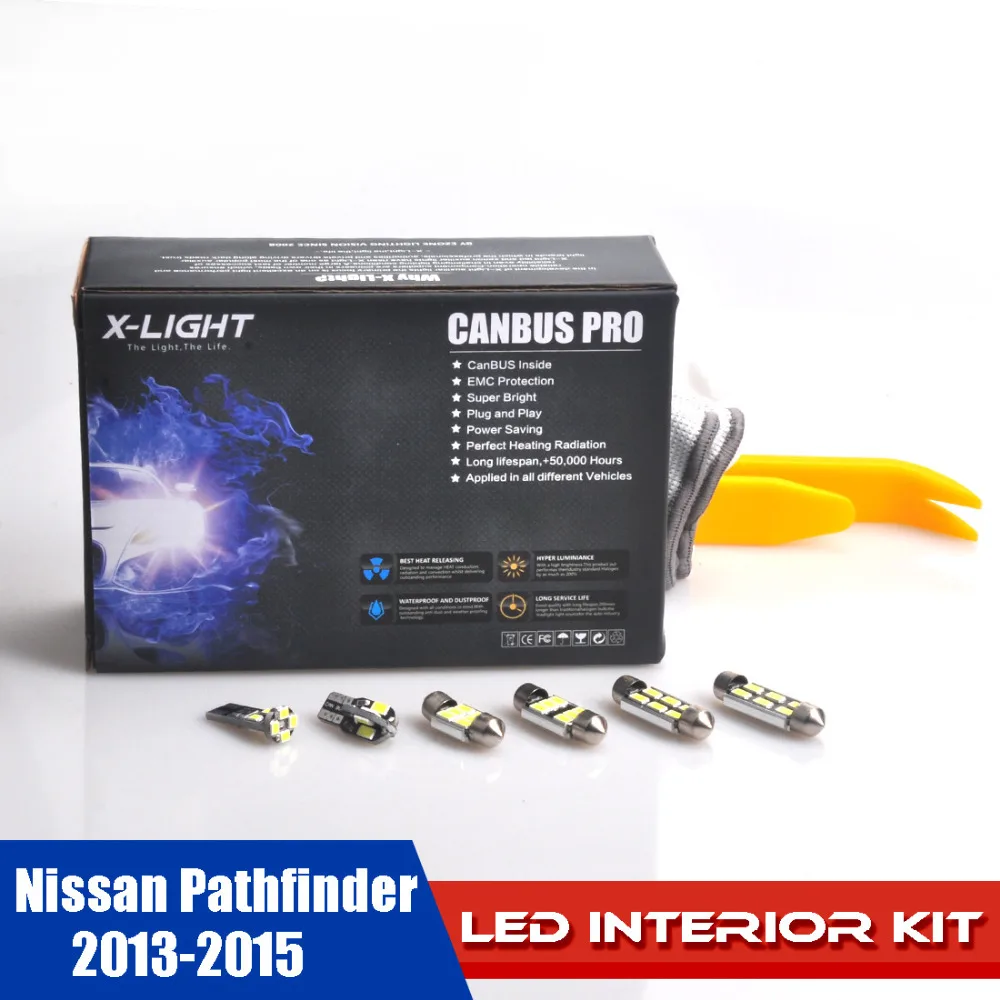 

15pcs White Premium LED Full Interior Reading Package for 2013-2015 Nissan Pathfinder + Installation Tool with 5630 SMD