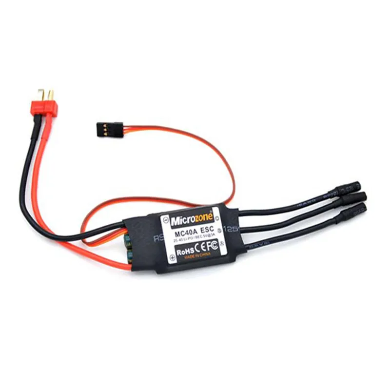 Microzone MC 2-4S 40A бесщеточный ESC с 5 V/2A BEC для радиоуправляемой модели самолета игрушки