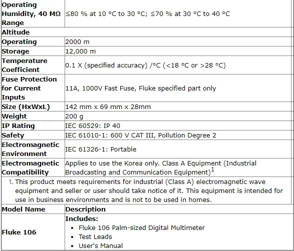 Fluke 101/101kit/106/107 Ручной цифровой автоматический Диапазон Цифровой мультиметр переменного тока/постоянного тока легко переносятся Мини цифровой мультиметр метр