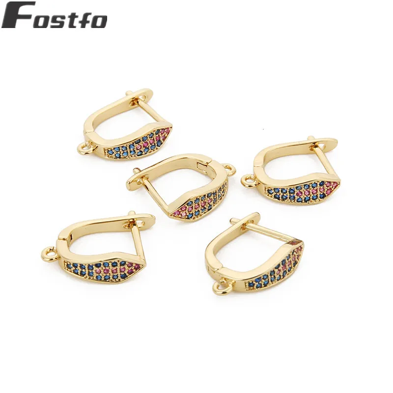 2pcs gold 02 Fostfo, 2 шт., 1,5*1,9 см, золотой, серебряный цвет, крючки для сережек с кристаллами для женщин, модные, сделай сам, серьги, ювелирное изделие, аксессуары - Цвет: 2pcs gold 02