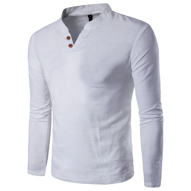5XL Men's shirt 2022 Original China wind cotton long-sleeved linen collar two buckle retro loose | Мужская одежда