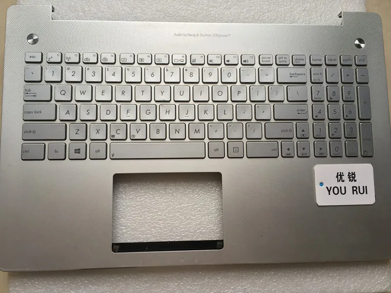 Клавиатура yousui для ноутбука ASUS N550 N550JV Серебряная клавиатура с подставкой верхний