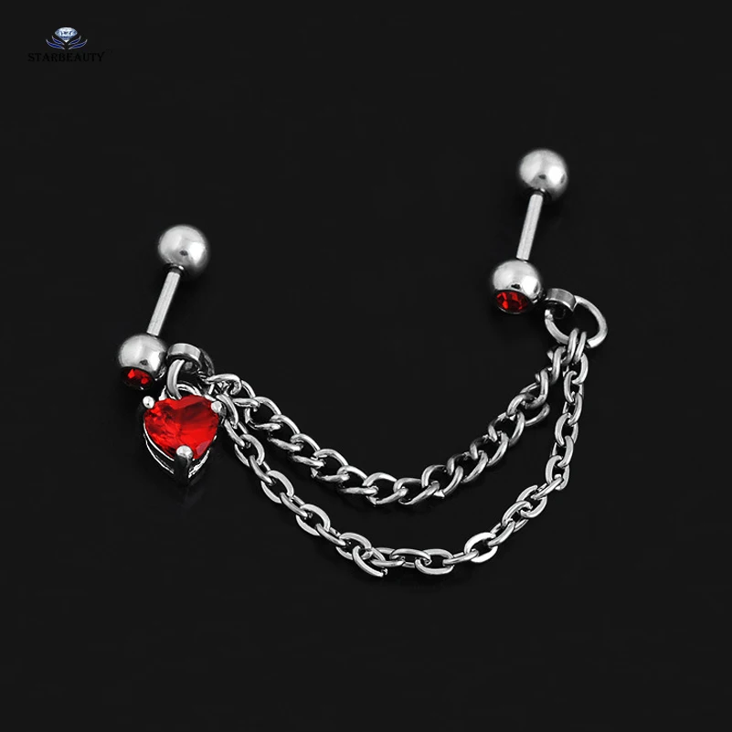1 шт. прекрасный Bijoux сердце Tragus Пирсинг спираль пирсинга хрящей серьги из нержавеющей стали серьги с кисточкой кольцо для носа и уха пирсинг