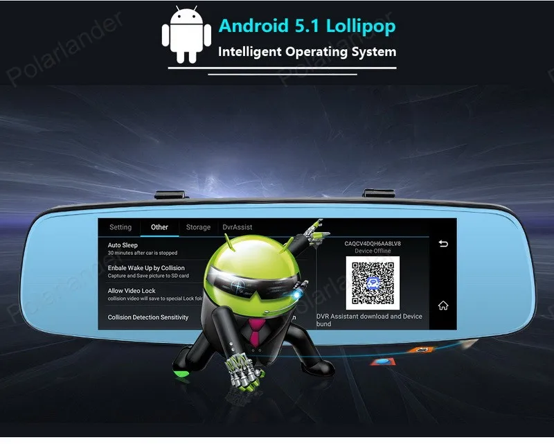 4 г Android 5.1 Видеорегистраторы для автомобилей GPS два объектива зеркало заднего