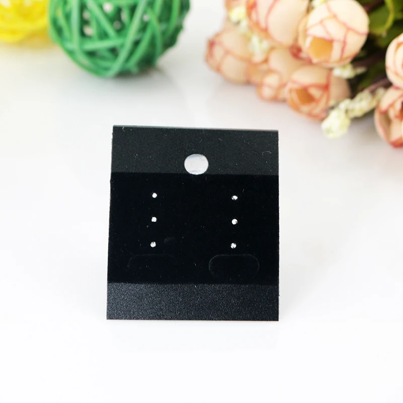 

Professional 200pcs 4.4x5.2cm Plastic velvet Earring Ear Studs Holder Display Hang Cards Black Jewelry Stores Necessities