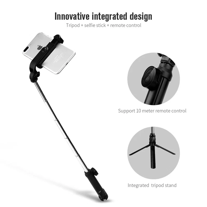 2 IN 1 Wireless Bluetooth Selfie Sticks With Tripod Stand 360 Rotate Button Remote Control Selfiestick For IPhone Android Phones |