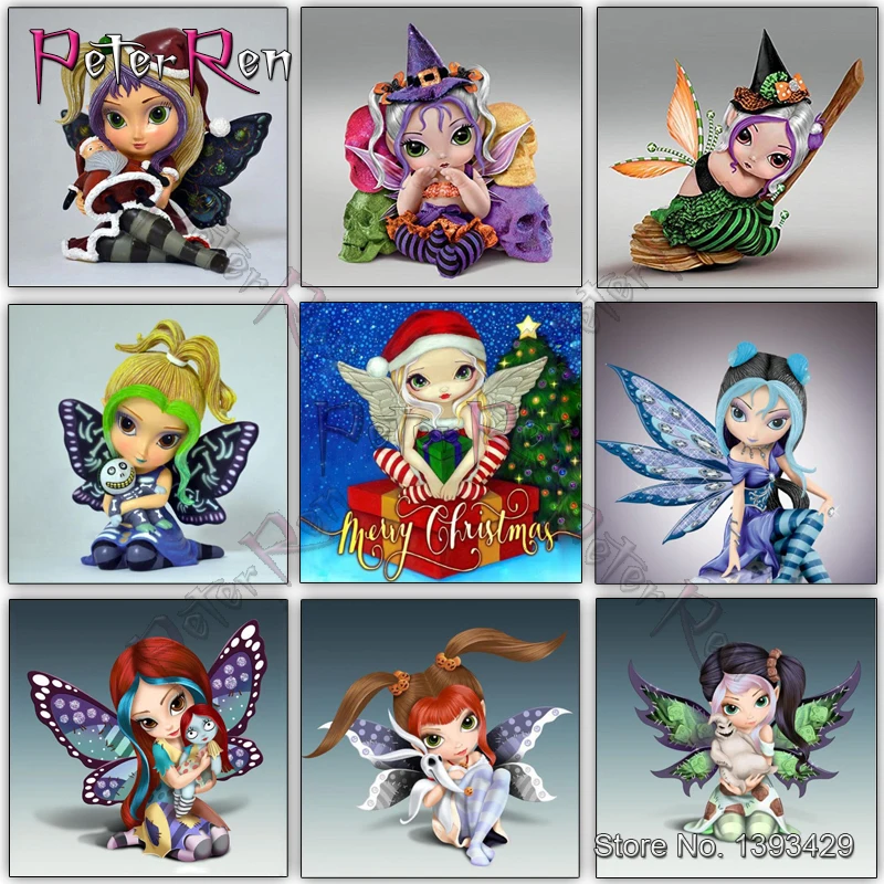 

Sally Fairy Nightmare Diamond Embroidery Butterfly Elf 5d Mosaic Diamond painting Girl picture Full of Trainings Home Decoration