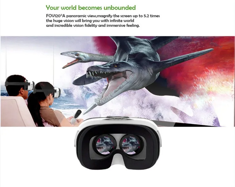 FIIT 2N VR очки гарнитура 3D коробка очки виртуальной реальности мобильный 3D видео шлем для 4,0-6,5 телефона+ Смарт Bluetooth контроллер