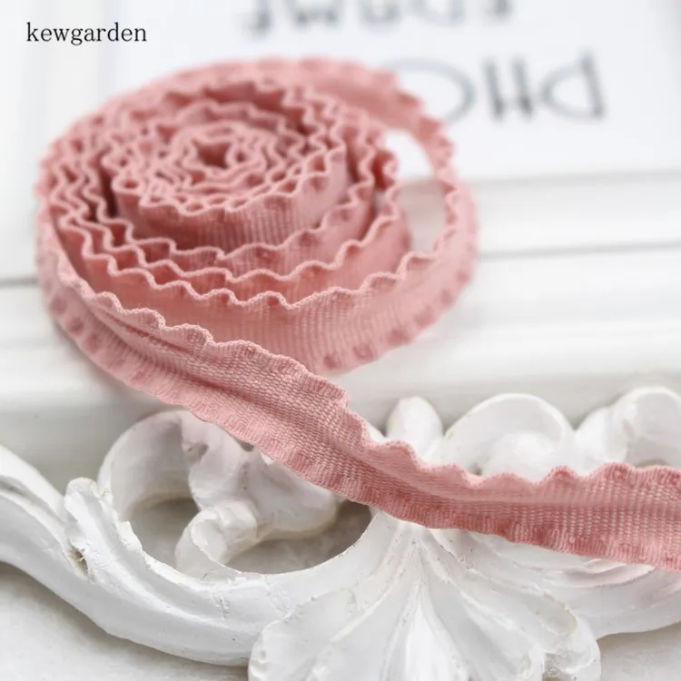 Kewgarden 5 мм лепестковый край повязка на голову, атласные ленты, ручная работа, повязка на голову, лента DIY Riband, аксессуары для одежды, 10 м/лот - Цвет: Розовый