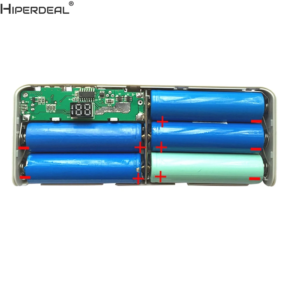 Внешний аккумулятор HIPERDEAL зарядное устройство 18650 с ЖК дисплеем 5x18650 USB|Зарядные