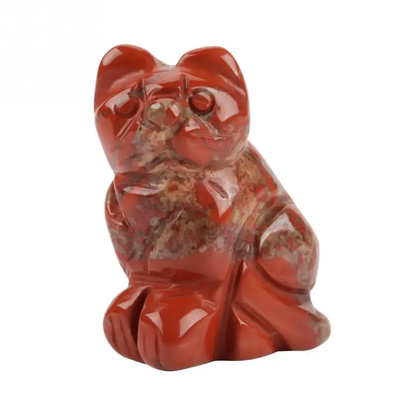 1.5IN красочные натуральный материал ручной работы резьба Lucky Cat форма камень пейзаж котенок микроландшафт горшок культуры инструменты