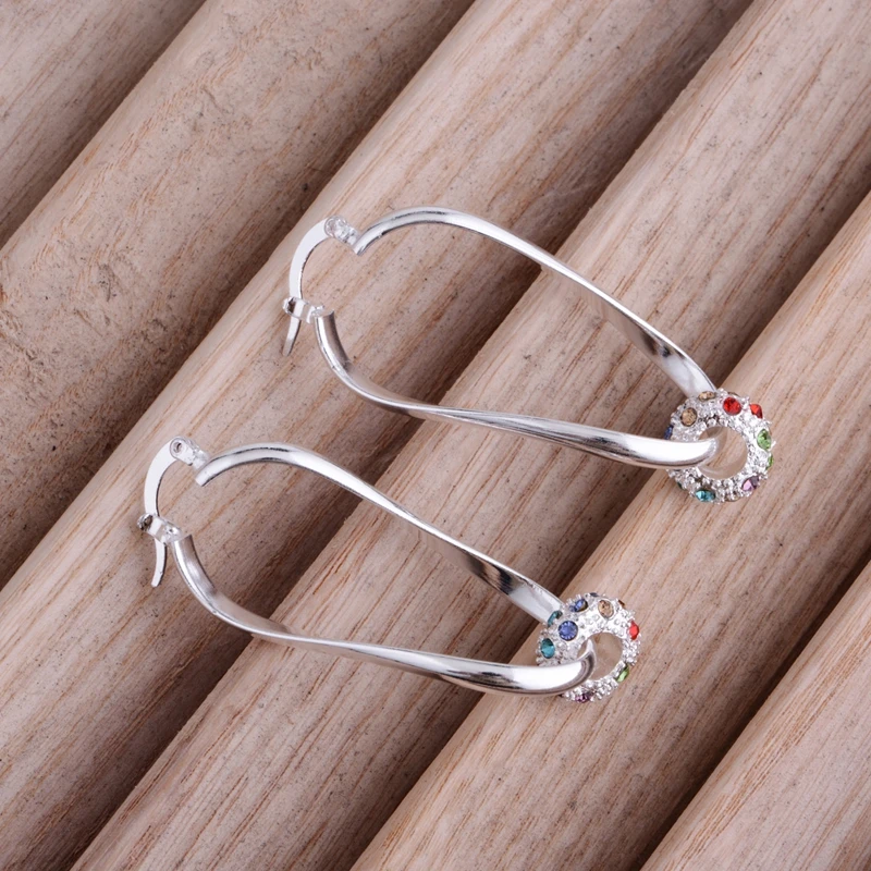 Серьги с серебряным покрытием серебряные модные украшения цветные