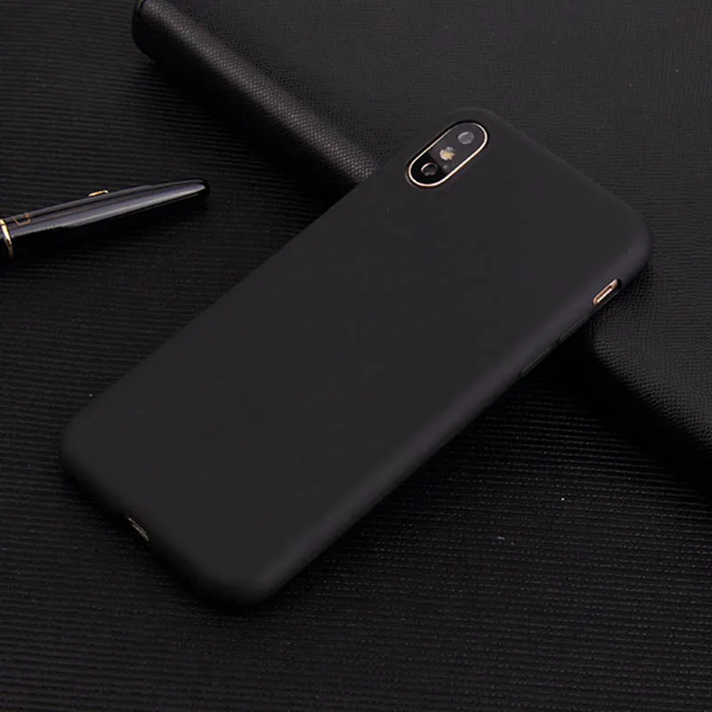Телефон чехол для iPhone 7 6 6s 8 X Plus 5 5S SE XR XS простой сплошной цвет Ультратонкий Мягкий