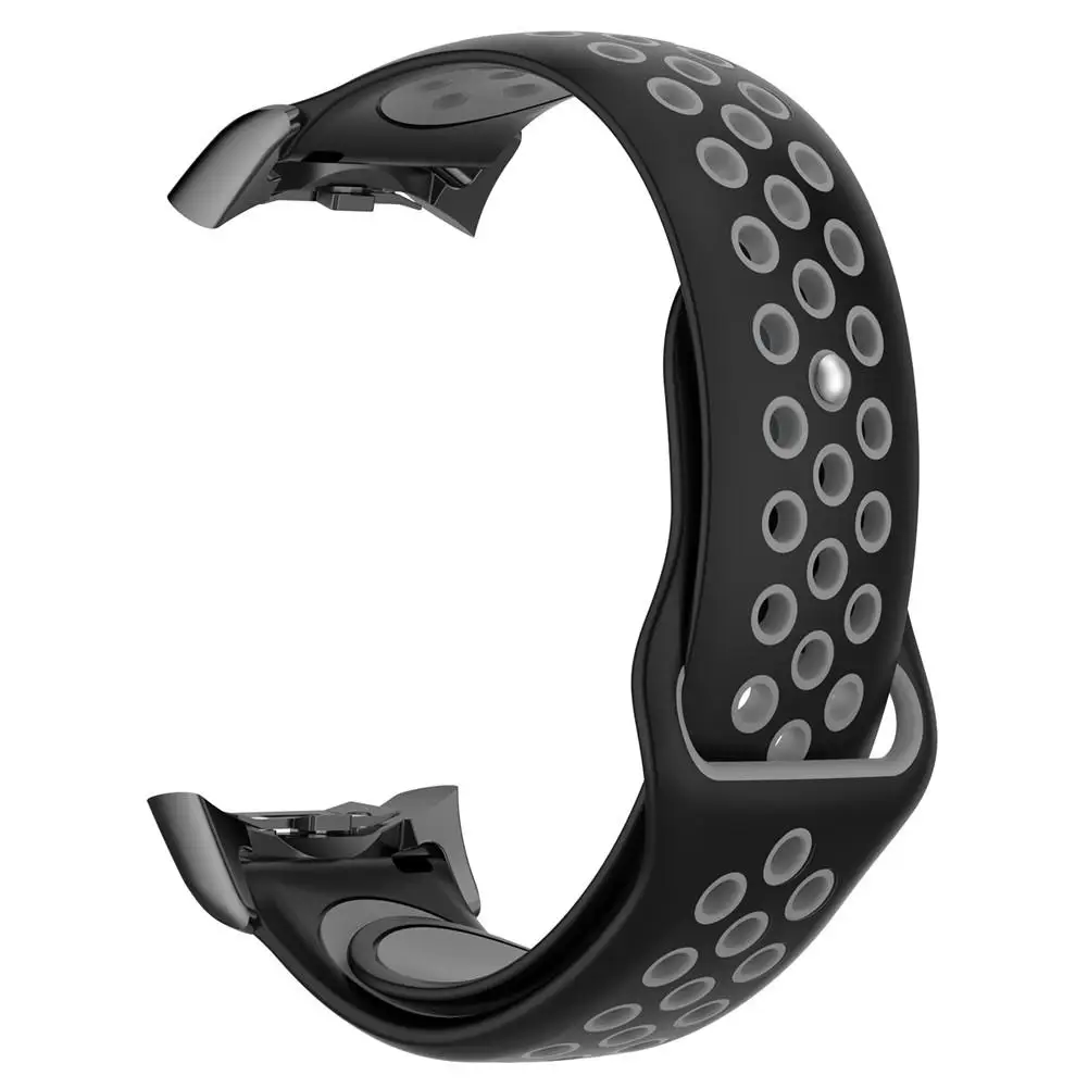 Black Gray Двойной Цвет силиконовый сменный ремешок для наручных часов, ремешок на запястье для samsung Шестерни Fit2 SM-R360/R350 Шестерни Fit2 PRO Smart Watch регулируемый - Цвет: Black Gray