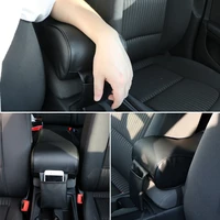 universal anti dirty car box armrest cushion memory foam armrest center consoles hand rest pillow pad with pocket pu leather