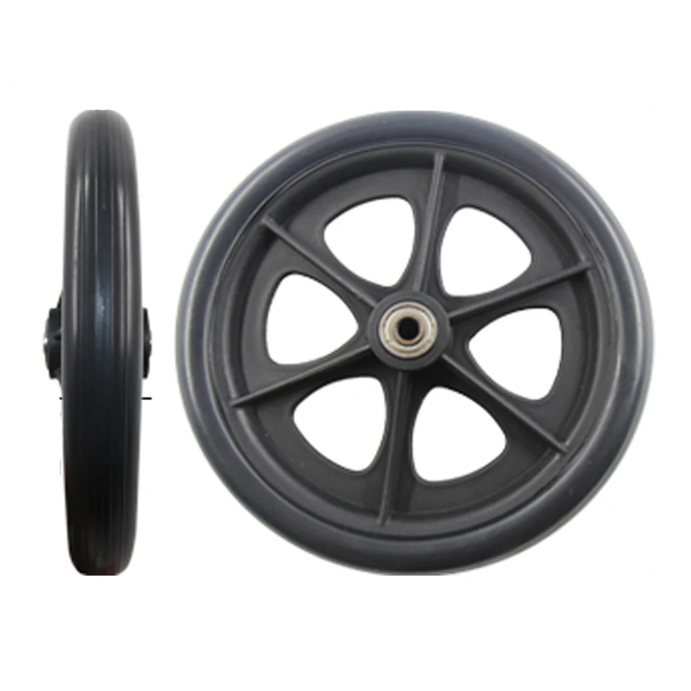 

2 PCS 8inch Black Front Wheels for manual wheelchair Caster Wheels Color Black