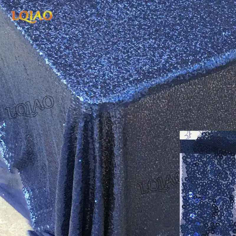 Navy Blue Прямоугольная скатерть с вышитыми пайетками цвета шампанского/золота 120x200 см скатерти с пайетками для свадьбы, дня рождения, вечеринки, буфета - Цвет: Navy Blue