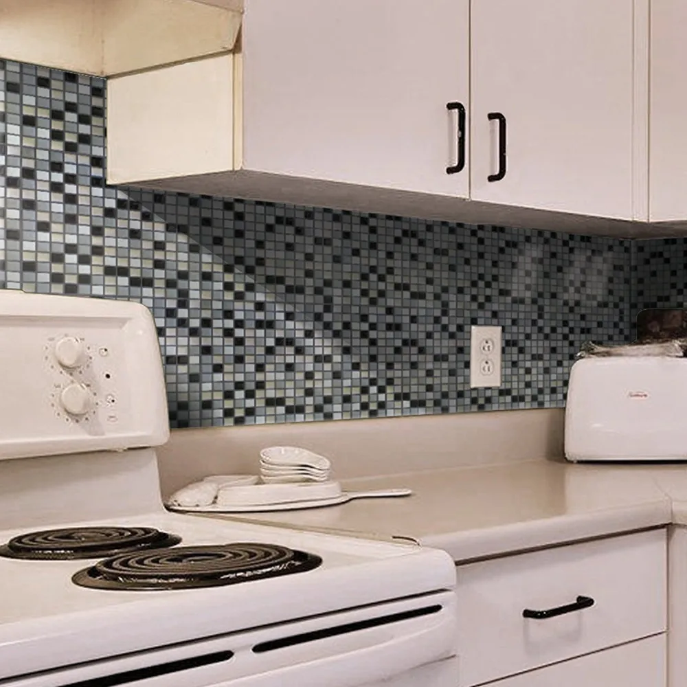 Плитка Backsplash для кухни Мраморная квадратная плитка клейкая виниловая настенная