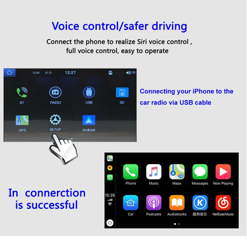 7 ''2 DIN Автомобильная Радио Камера заднего вида DVR Авторадио MP5 для Apple Carplay и Android Bluetooth Зеркало Ссылка gps Navi мультимедиа