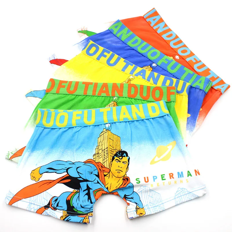 5 шт./партия детское нижнее белье для мальчиков детские трусы-боксеры с