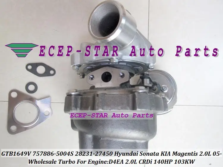 Турбокомпрессор GTB1649V 757886-5004S 757886 28231-27450 для HYUNDAI Sonata KIA Magentis OPTIMA 2.0L CRDi 05- D4EA 140HP