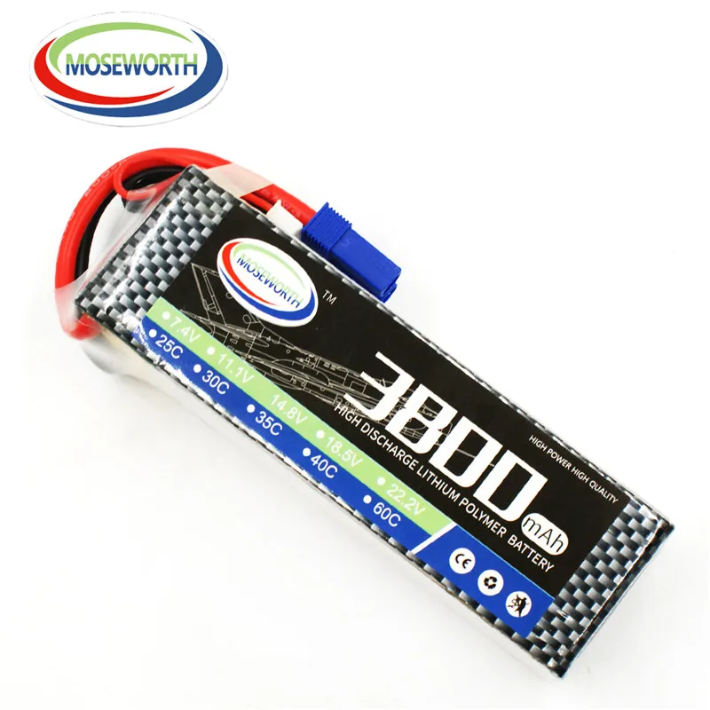 MOSEWORTH 2S RC Lipo Аккумулятор 7 4 v 3800mAh 25C для вертолета автомобиля лодки квадрокоптера