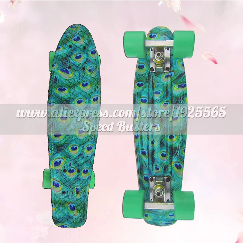 

peni bord 22" fish skateboard pastel free style skateboarding mini cruiser long plastic skateboard for children longboard wheels
