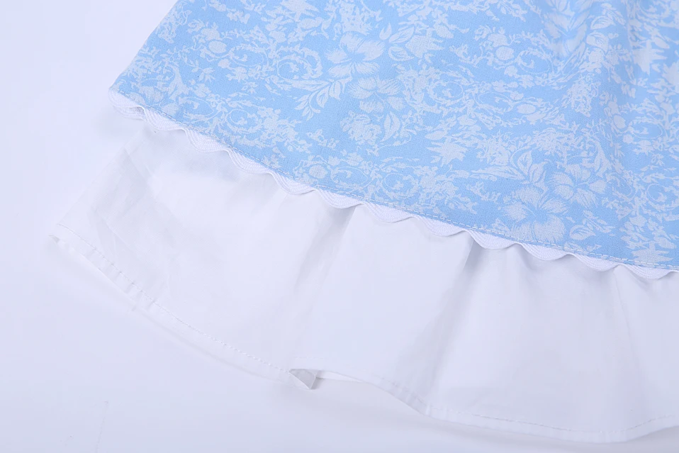 Pettigirl Girls Flower Dresses Summer Blue Kids Dress With Headband Girl Lace Collar Boutique Clothing G-DMGD001-1294 | Детская одежда