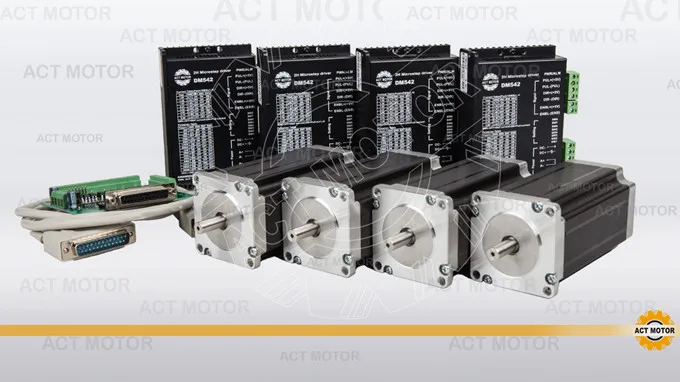 

ACT Motor 4PCS Nema 23 Stepper Motor Single Shaft 23HS2430 3A 425oz-in 112mm+4PCS Driver 4.2A 50V 128Micro US UK DE FR IT Free