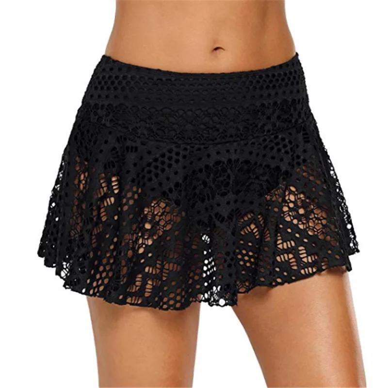 

Womens Swimwear Lace Bottom Two Piece Separate Swimming Bikini High Waist Swim Pants Beachwear Sports Briefs Panties S M L XL