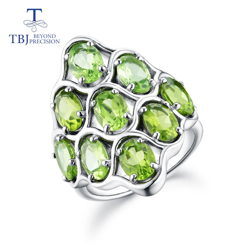 TBJ, серебро 925 пробы, натуральный драгоценный камень, перидот, кольца большого размера, хорошее ювелирное изделие для женщин, юбилей, праздничная одежда, хороший подарок