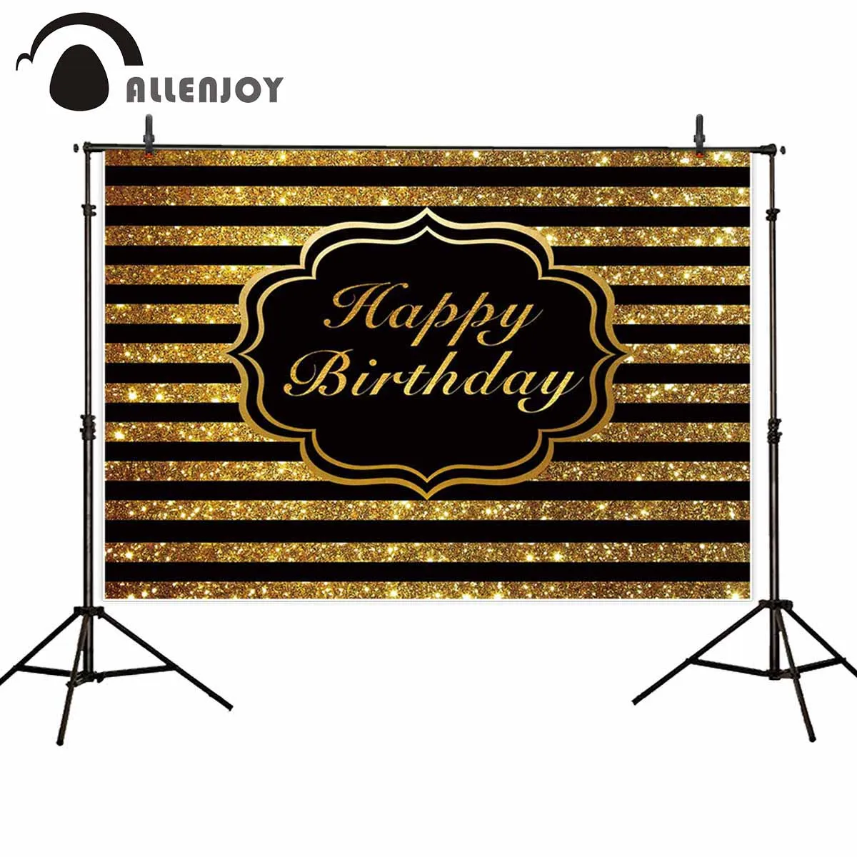Allenjoy фоны для фотосъемки с днем рождения золотые черные полосы Роскошные