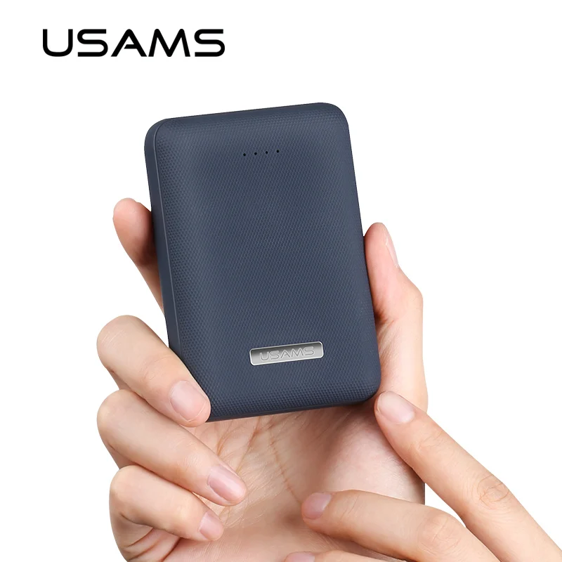 USAMS мини банк питания 10000 mah свет двойной USB ультра тонкий портативный внешний