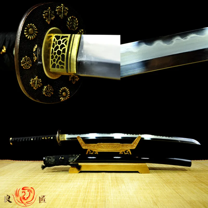 baratas Barro Japonês Artesanal Espada Temperada 1095 Aço E Ferro Katana Tang Completo Afiada