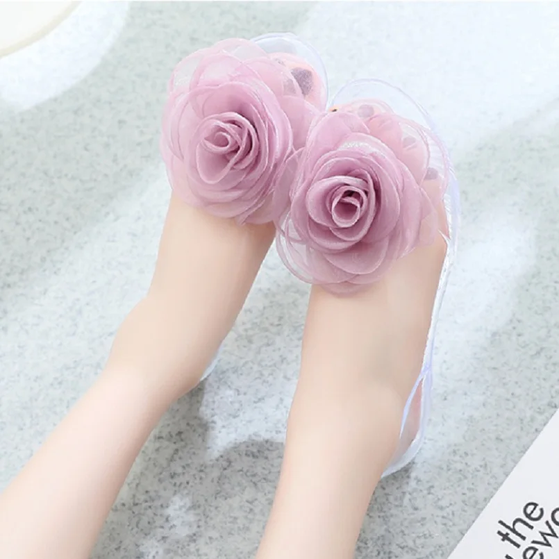 Cresfimix sandalias de mujer Женские модные прозрачные босоножки без застежки с цветочным