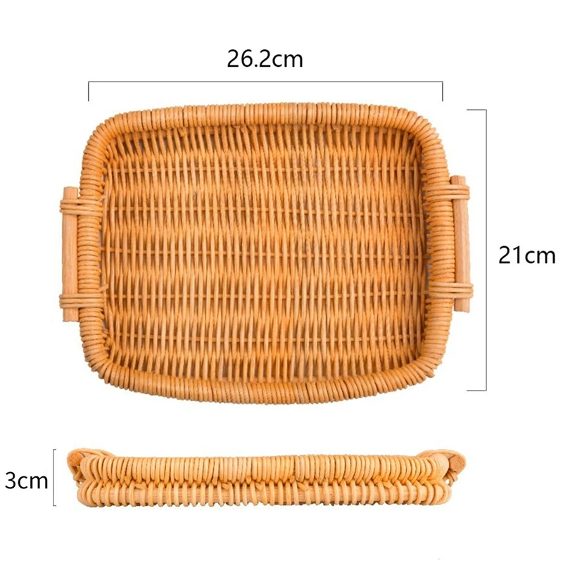 Плетеная корзина для хлеба Настольная еды фруктов поднос из ротанга и плетеная