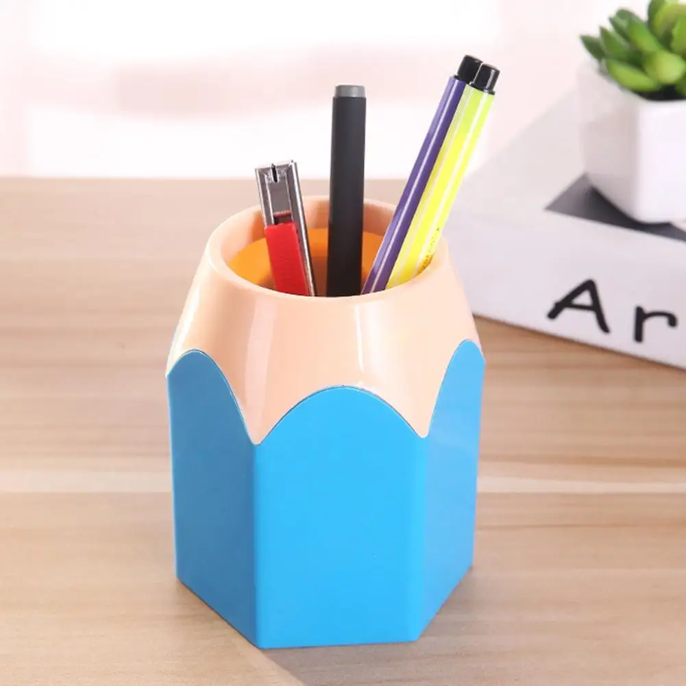 New Pencil Shaped Make Up Brush Pen Holder Pot Office Stationery Storage Organizer School Supplies | Канцтовары для офиса и