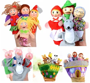 Сказочная кукла на палец, плюшевые игрушки, дети, рассказывающие о сказках, успокаивающие перчатки с животными, куклы, Мультяшные игрушки для детей